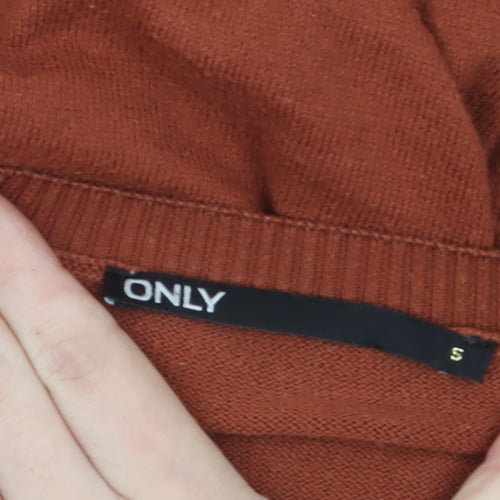 ONLY Women's Brown Knit Crew Neck Pullover Jumper Size S