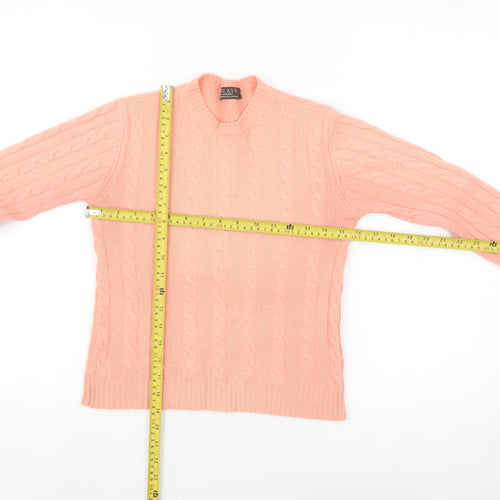 Amicale Womens Pink 100% Cashmere Cable-Knit Jumper Size S
