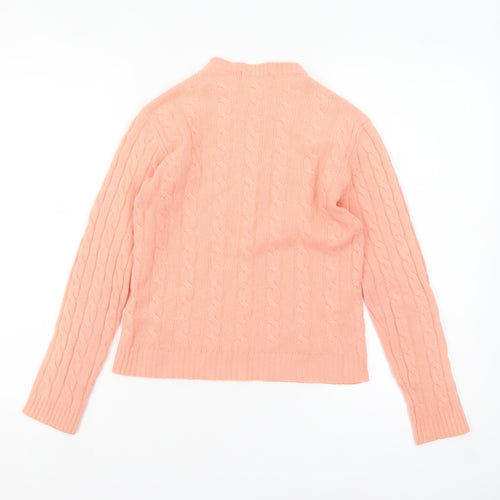 Amicale Womens Pink 100% Cashmere Cable-Knit Jumper Size S