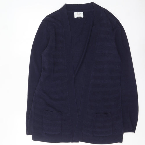 Maine New England Women's Blue Size 14 Open Front Knit Cardigan