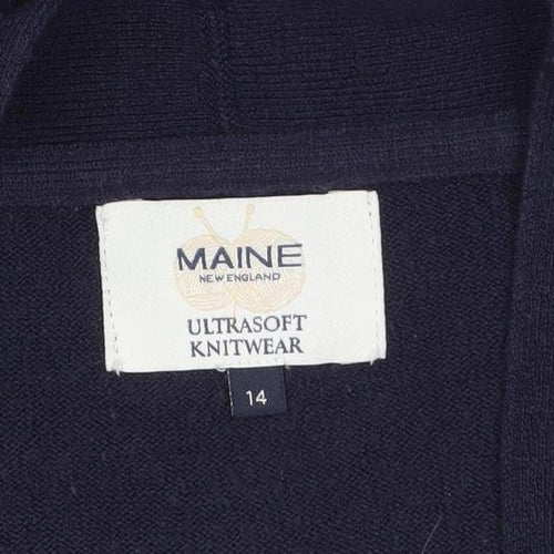 Maine New England Women's Blue Size 14 Open Front Knit Cardigan