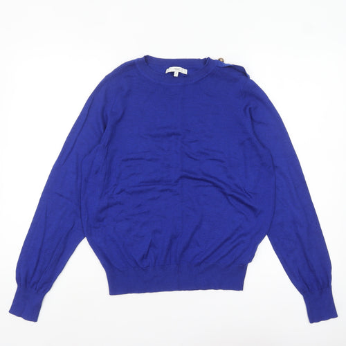 Next Women Blue Crew Neck Long Sleeve Pullover Jumper Size 12