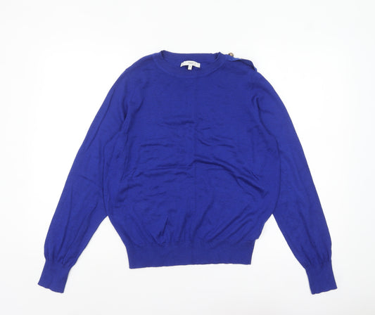 Next Women Blue Crew Neck Long Sleeve Pullover Jumper Size 12
