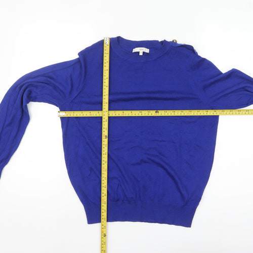 Next Women Blue Crew Neck Long Sleeve Pullover Jumper Size 12