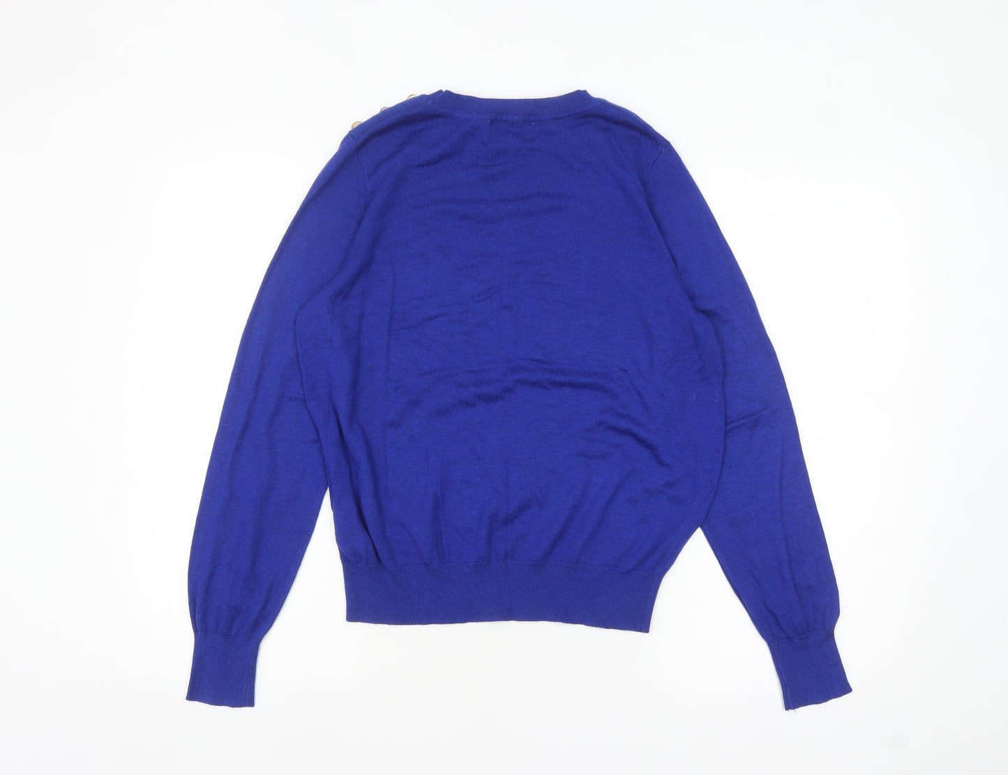 Next Women Blue Crew Neck Long Sleeve Pullover Jumper Size 12