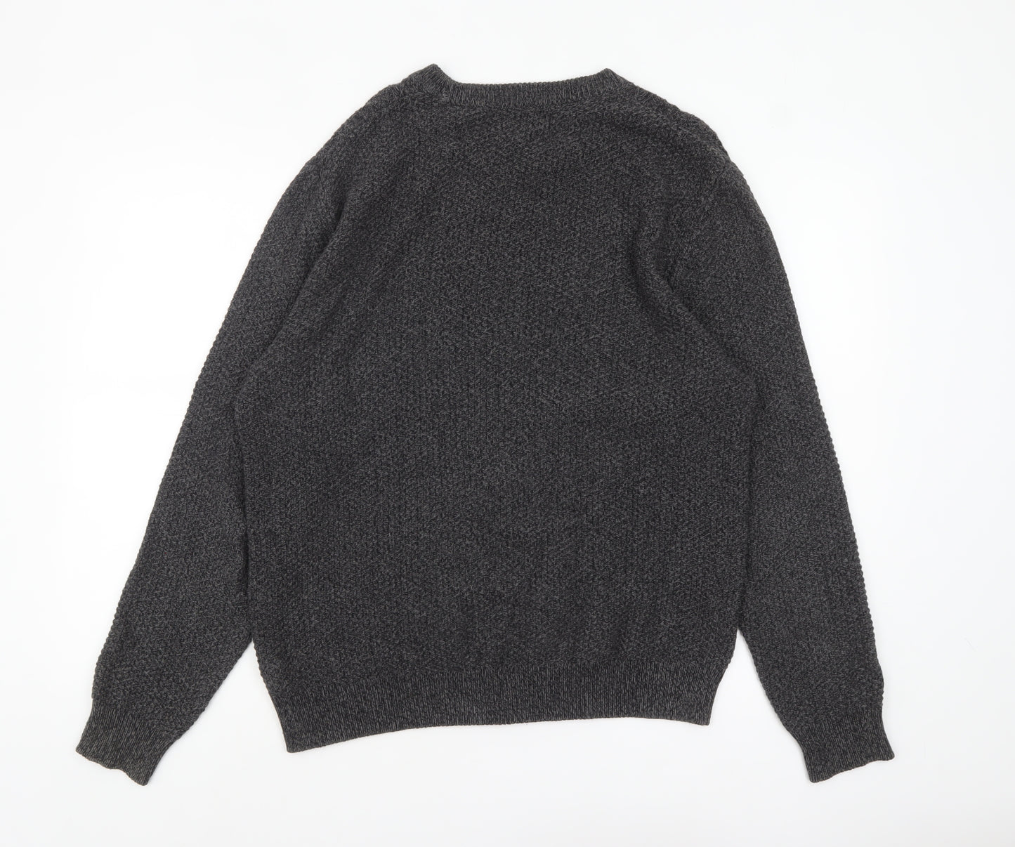 Next Men's Grey Cable Knit Crew Neck Jumper Size L