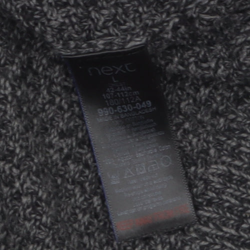 Next Men's Grey Cable Knit Crew Neck Jumper Size L