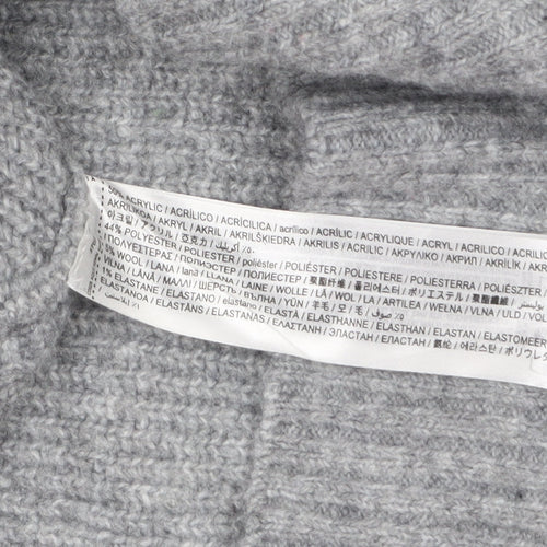 Mango Womens Grey Roll Neck Chunky Knit Pullover Jumper M