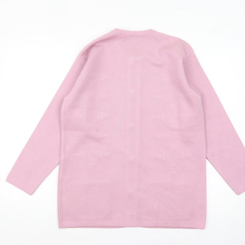 Paramour Women Pink Embroidered Long Sleeve Knit Cardigan Size S