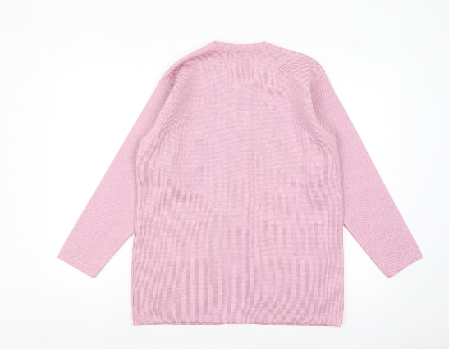 Paramour Women Pink Embroidered Long Sleeve Knit Cardigan Size S