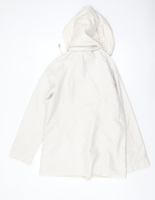 Harvey & Jones Women’s Ivory Hooded Parka Jacket Size 14
