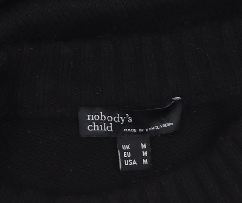 Nobody’s Child Women’s Black Knit Midi Jumper Dress Size M