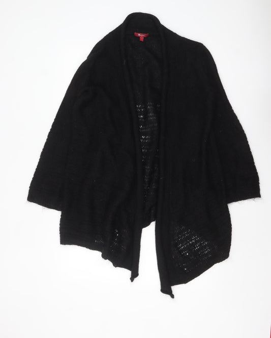 Monsoon Women's Black Mohair Blend Open Knit Cardigan Size L