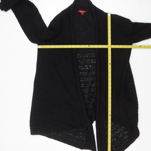 Monsoon Women's Black Mohair Blend Open Knit Cardigan Size L
