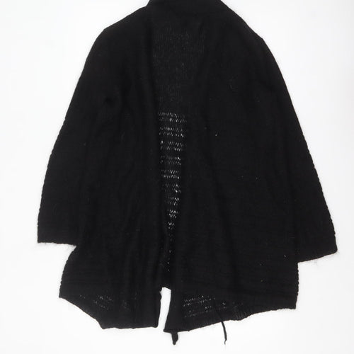 Monsoon Women's Black Mohair Blend Open Knit Cardigan Size L