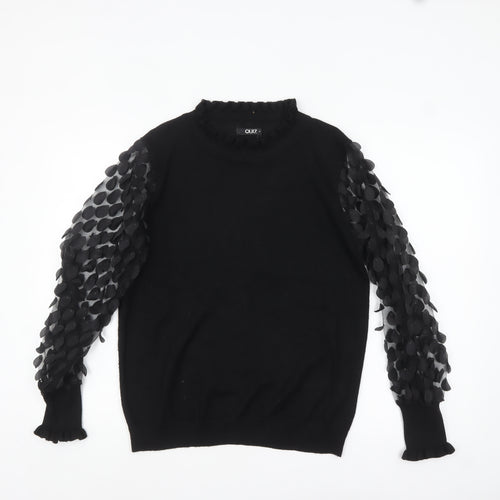 Quiz Women's Black Puff Sleeve High Neck Pullover Jumper M