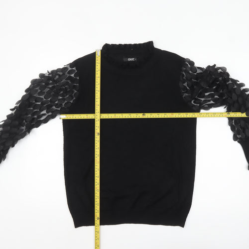 Quiz Women's Black Puff Sleeve High Neck Pullover Jumper M