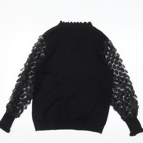 Quiz Women's Black Puff Sleeve High Neck Pullover Jumper M