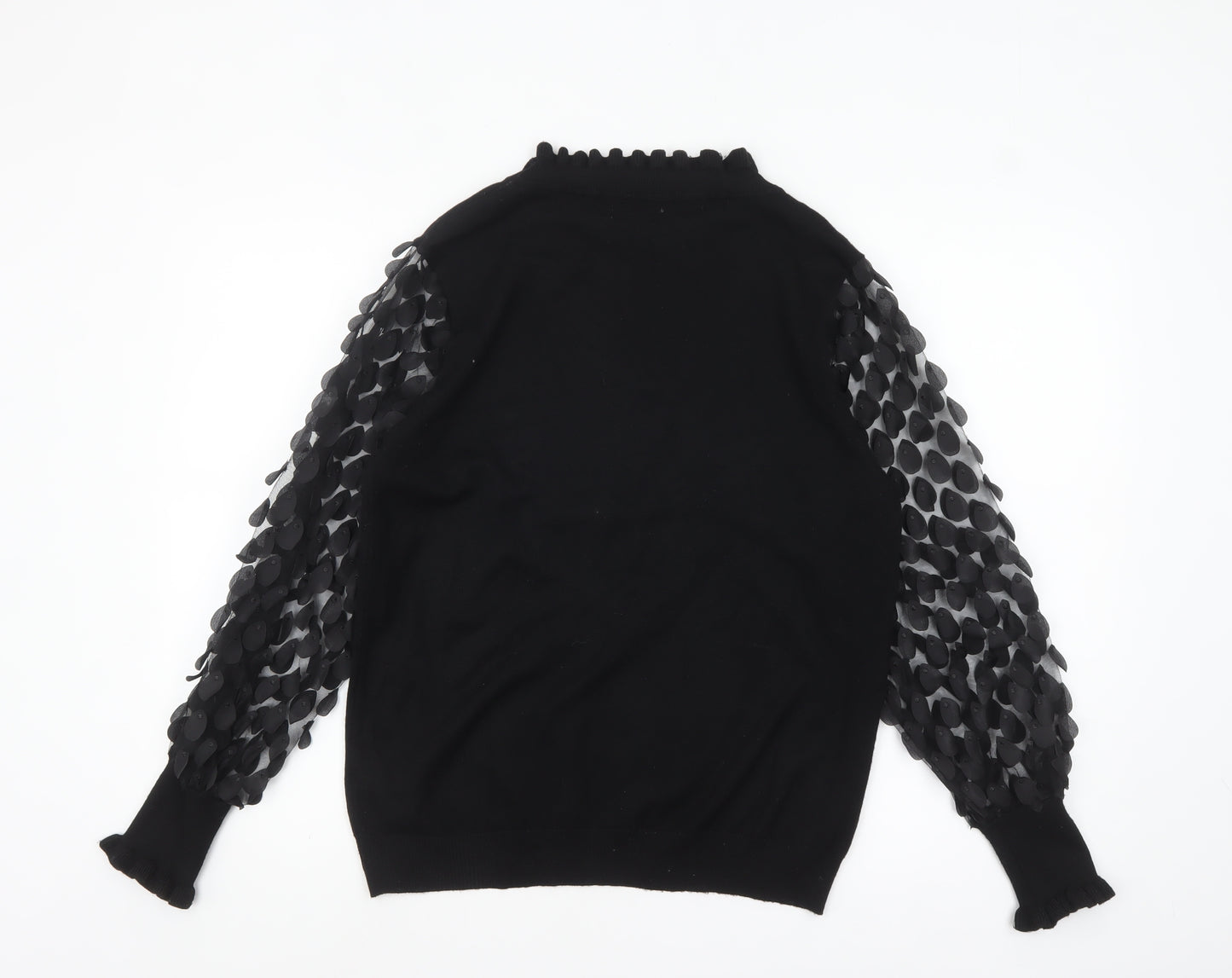Quiz Women's Black Puff Sleeve High Neck Pullover Jumper M