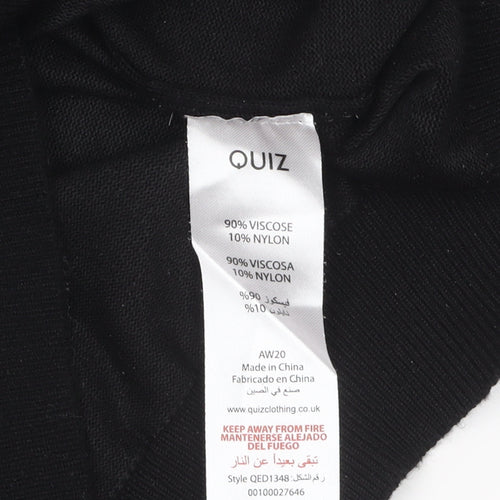 Quiz Women's Black Puff Sleeve High Neck Pullover Jumper M