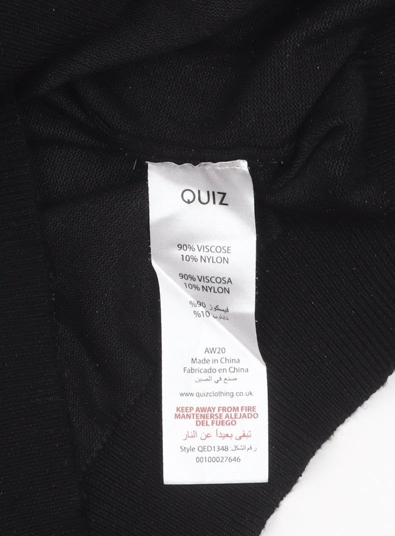 Quiz Women's Black Puff Sleeve High Neck Pullover Jumper M