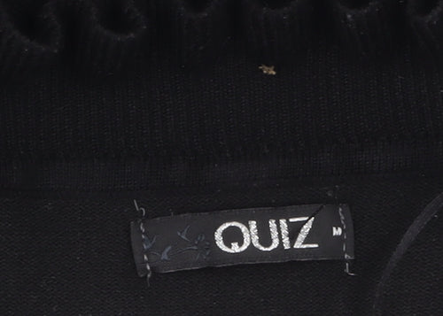 Quiz Women's Black Puff Sleeve High Neck Pullover Jumper M