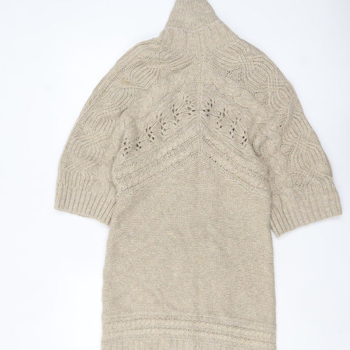 Monsoon Women’s Beige Cable-Knit Shawl Collar Cardigan M