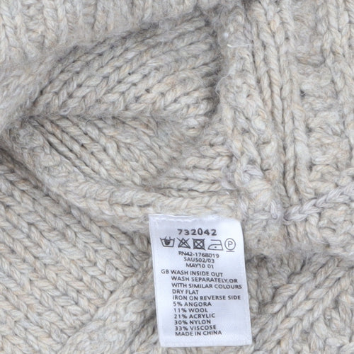 Monsoon Women’s Beige Cable-Knit Shawl Collar Cardigan M
