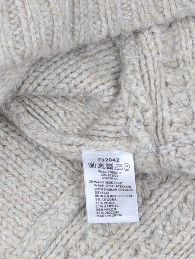 Monsoon Women’s Beige Cable-Knit Shawl Collar Cardigan M
