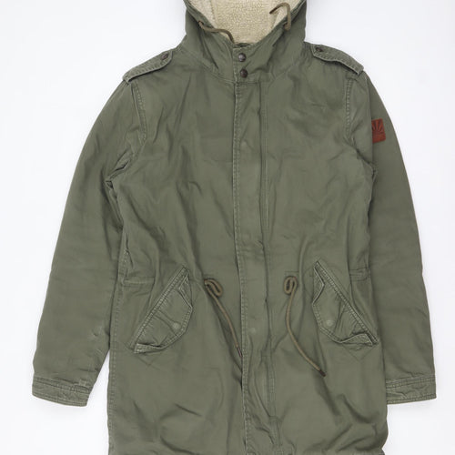 Funky Buddha Women's Green Hooded Parka Coat Size M