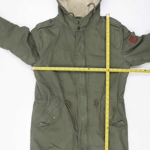 Funky Buddha Women's Green Hooded Parka Coat Size M