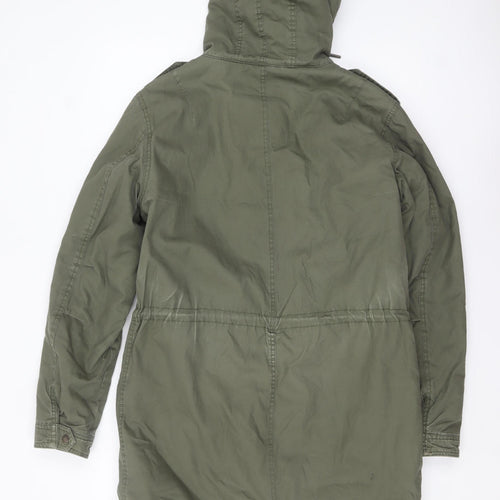 Funky Buddha Women's Green Hooded Parka Coat Size M