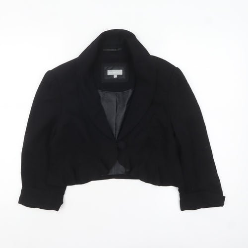 Marks and Spencer Per Una Women's Black Cropped Tuxedo Blazer Size 12