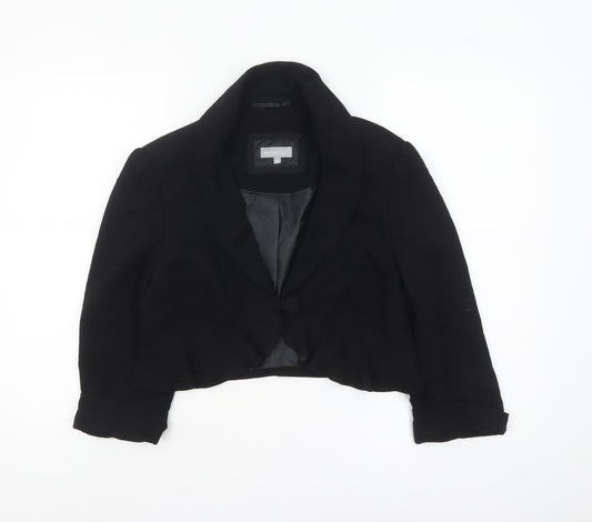 Marks and Spencer Per Una Women's Black Cropped Tuxedo Blazer Size 12