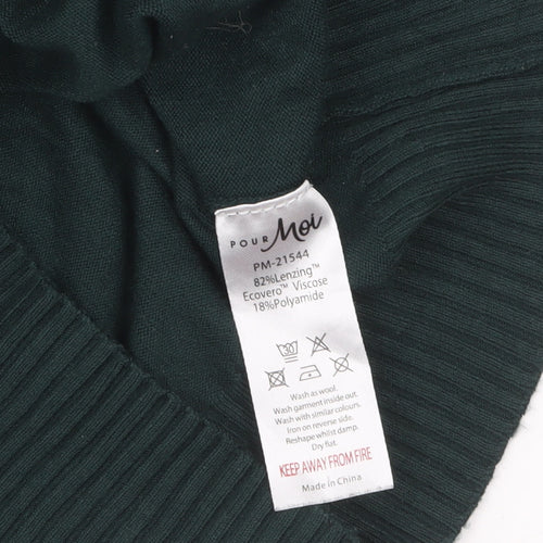 Pour Moi Women Green V-Neck Button Cardigan Size 12