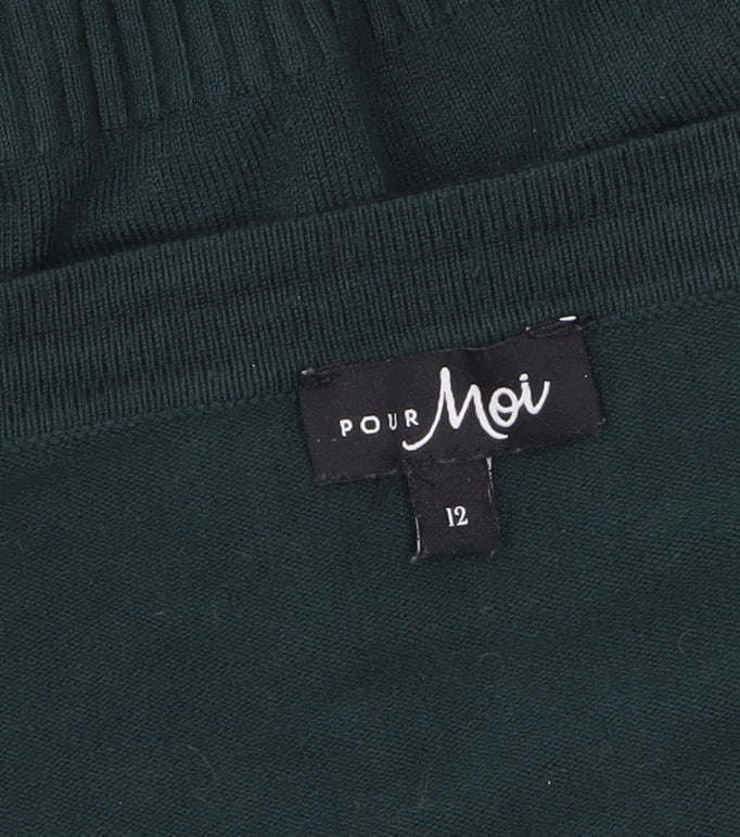 Pour Moi Women Green V-Neck Button Cardigan Size 12
