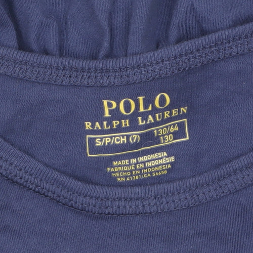 Ralph Lauren Girls Blue Cotton T-Shirt Dress Size 7 Years