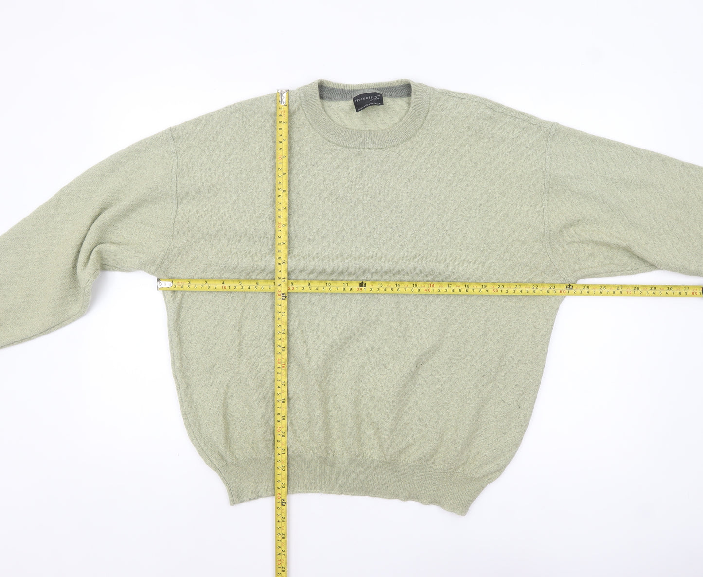 Maselli Womens Green Wool Blend Pullover Jumper Size 20