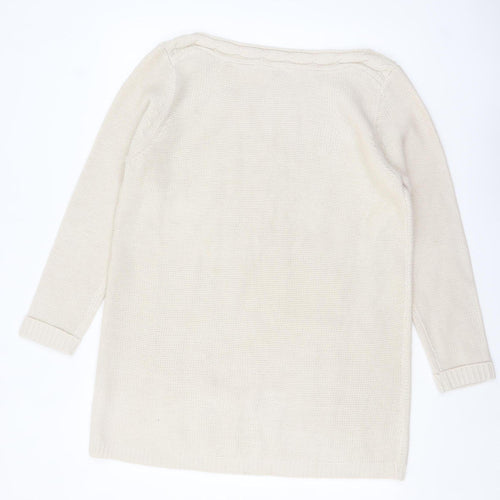 BHS Women Ivory Cable-Knit Acrylic Long Sleeve Jumper Size 18