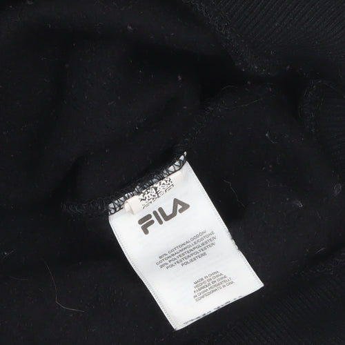 FILA Womens Black Pink Colourblock Logo Pullover Sweatshirt XXS