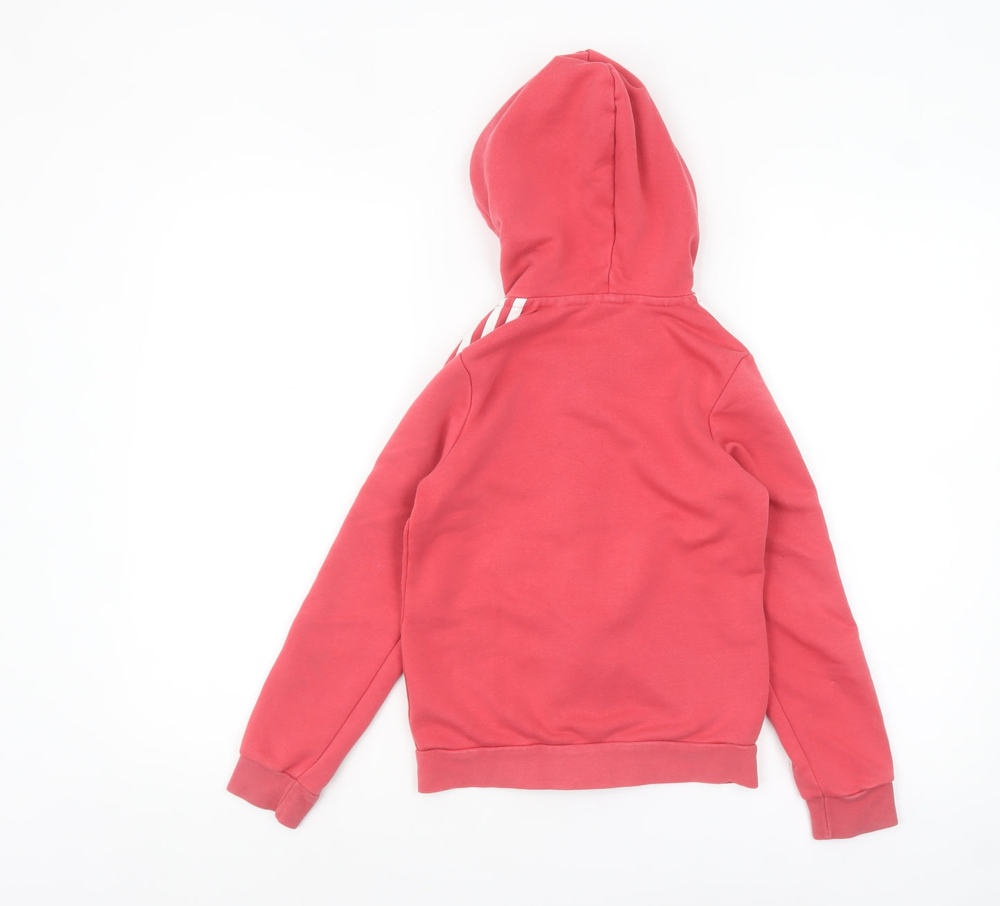 Adidas Girls Pink Full Zip Hoodie 9-10 Years Sports Casual Hooded Sweatshirt