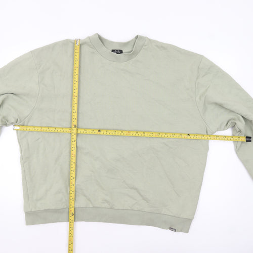boohooMAN Men's Green XL Pullover Sweatshirt Crew Neck Regular Fit