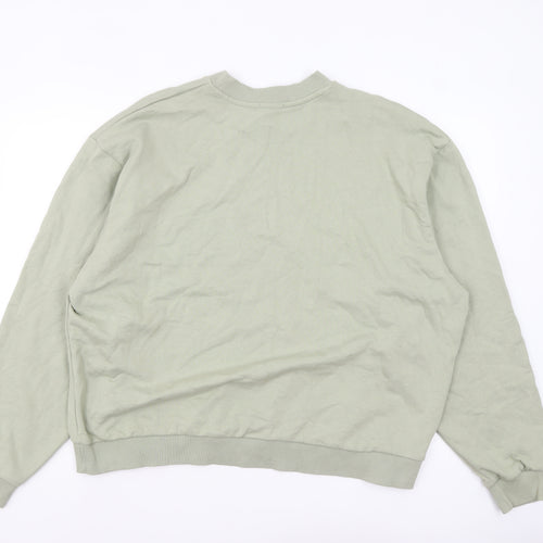 boohooMAN Men's Green XL Pullover Sweatshirt Crew Neck Regular Fit