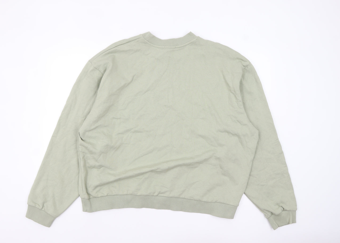 boohooMAN Men's Green XL Pullover Sweatshirt Crew Neck Regular Fit