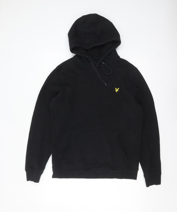 Lyle & Scott Men's Black Pullover Hoodie Size M Logo Fleece