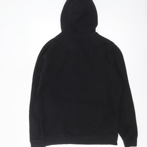Lyle & Scott Men's Black Pullover Hoodie Size M Logo Fleece