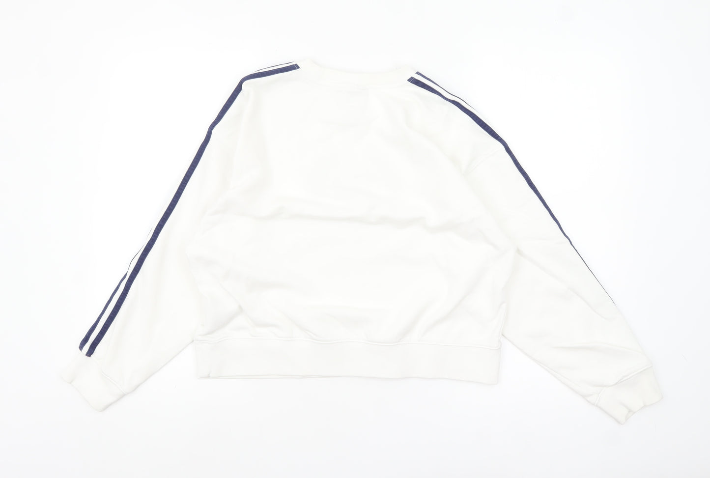 Adidas Originals Women White Sweatshirt Size 10 Logo Crew Neck Pullover