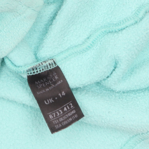 Marks and Spencer Women's Sea Green Fleece Jacket Size 14
