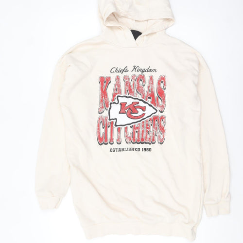 NFL Kansas City Chiefs Beige Girls 13-14Y Pullover Hoodie Fleece