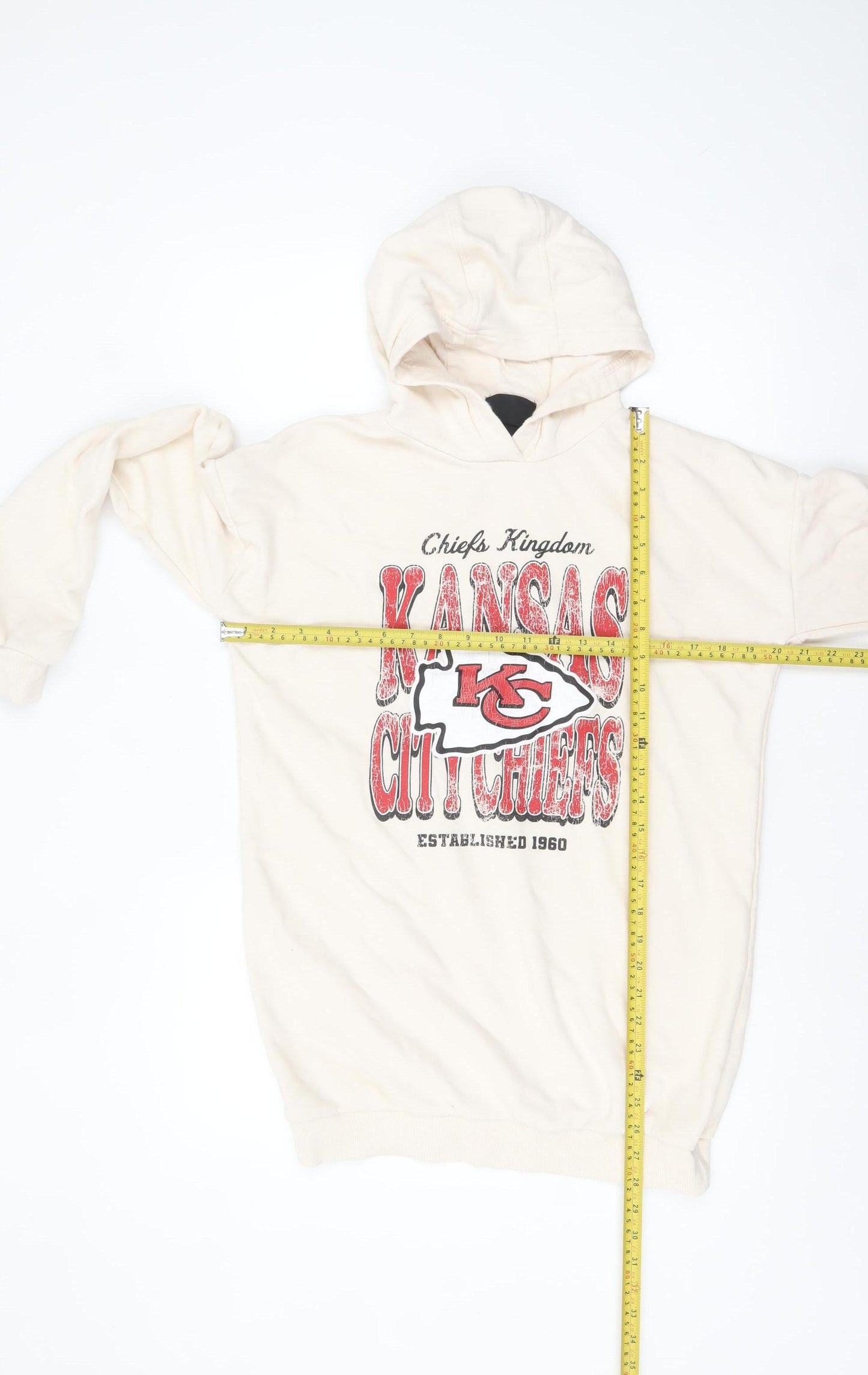 NFL Kansas City Chiefs Beige Girls 13-14Y Pullover Hoodie Fleece